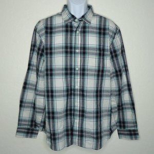 Old Navy* Men's Long‎ Sleeve Button Down Curved Hem Pocket Plaid Shirt~ Size XL